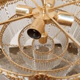 Glass and crystal waterfall chandelier