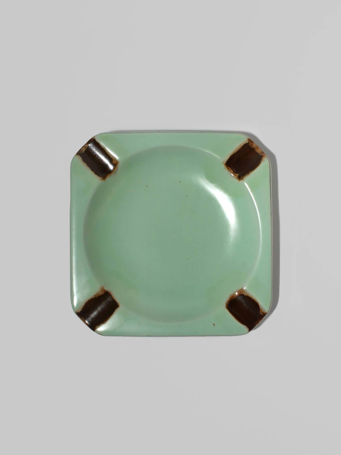 Harald Östergren Art Deco Mint-Green Ceramic Ashtray, For Upsala-Ekeby