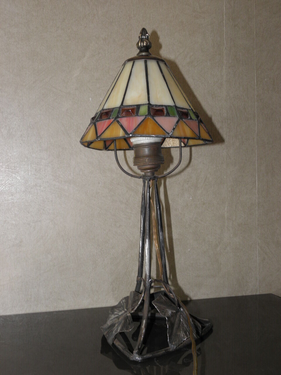 Art deco wrought iron lamp