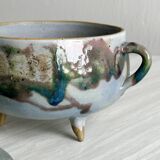 Three-legged glazed ceramic box