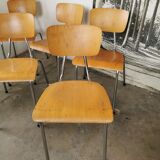 Set of 6 stackable chairs 1970