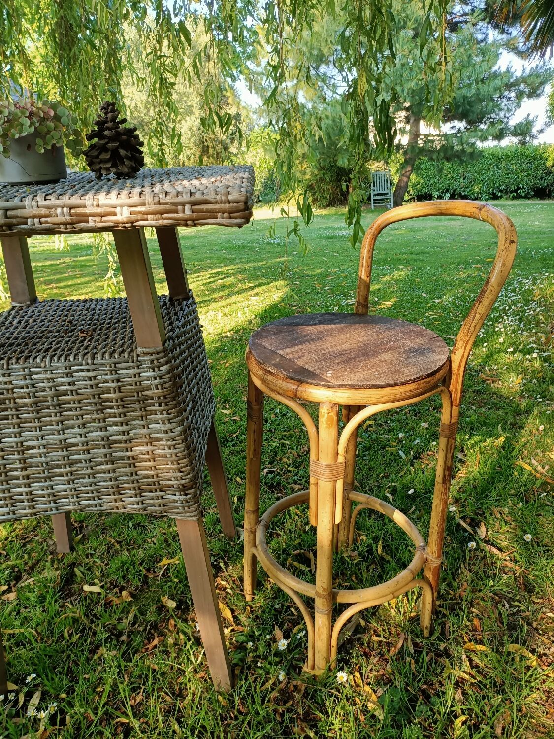 Bamboo bar stool