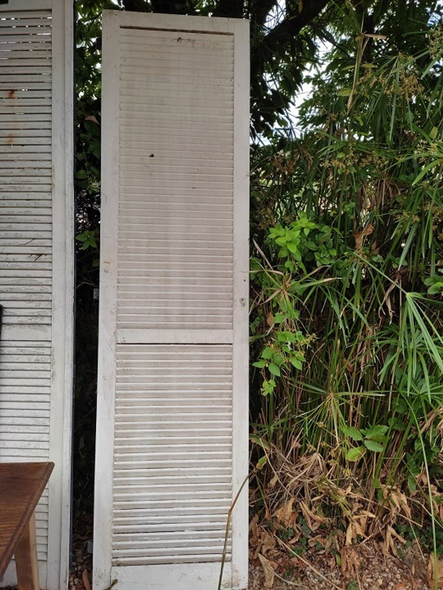 Louver right shutter wood old vintage patinated retro decoration