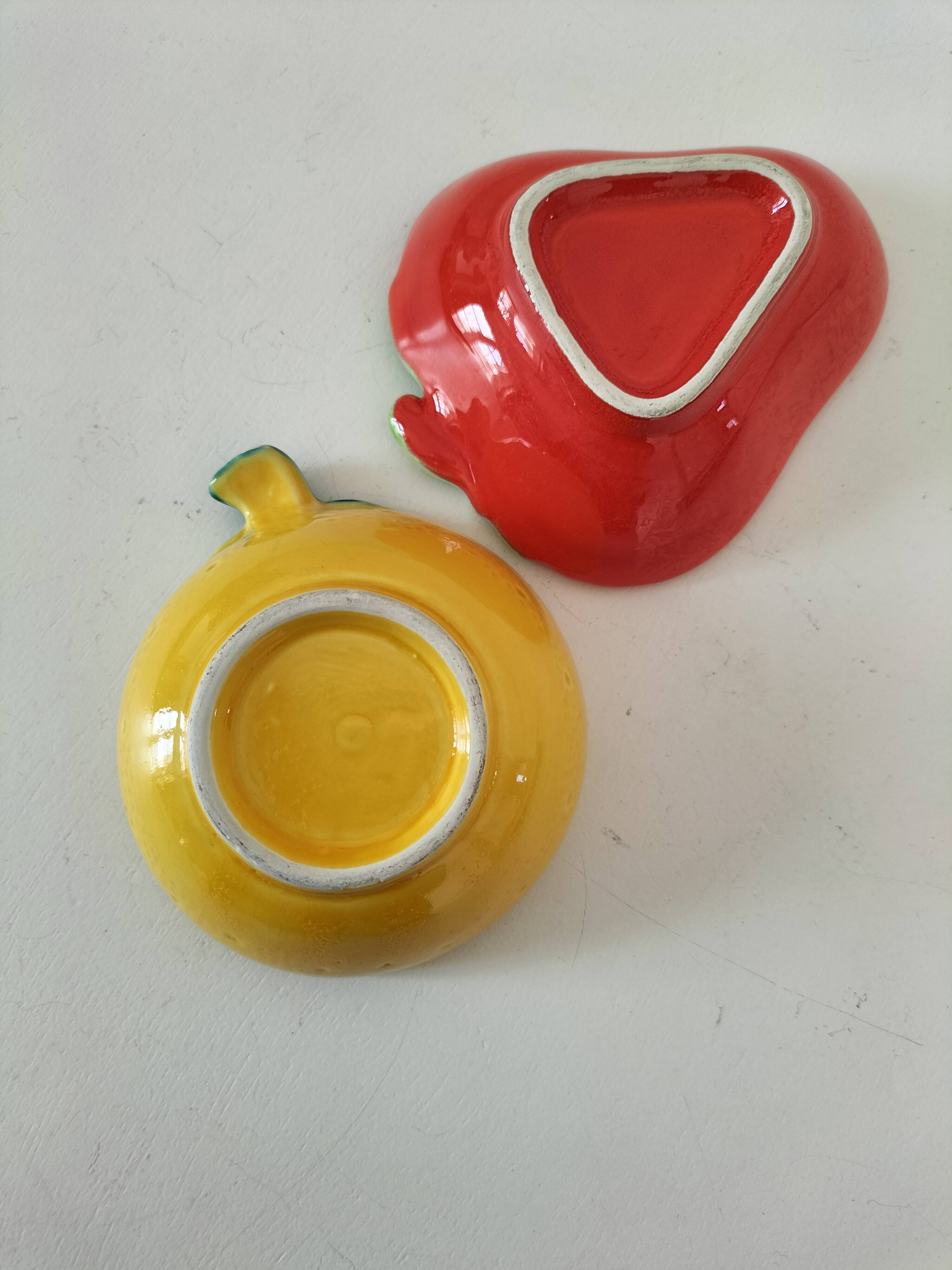 Duo de coupelles barbotine fraise & citron vintage