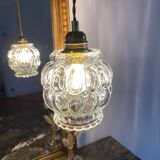 Walking lamp with vintage glass globe