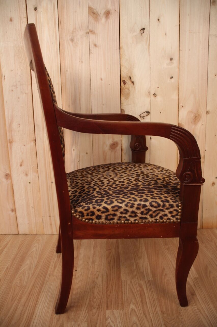 Fauteuil époque empire en acajou