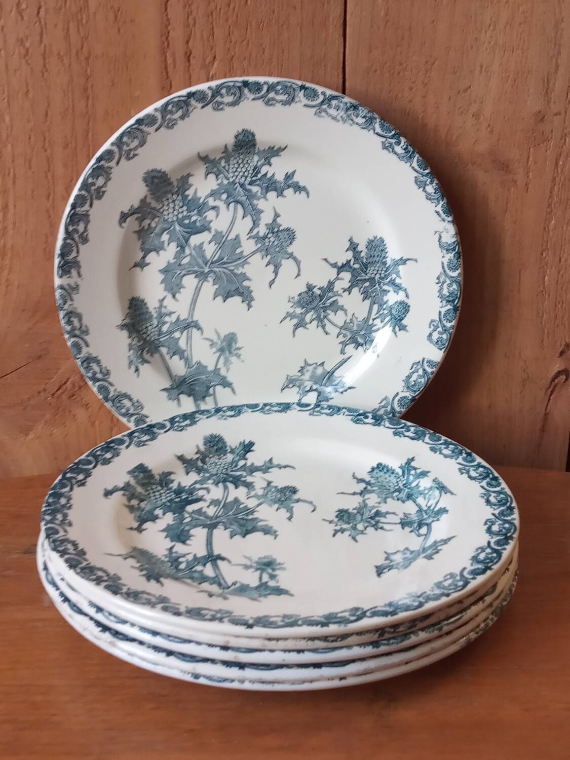 Six LG "Righi" iron earthenware plates