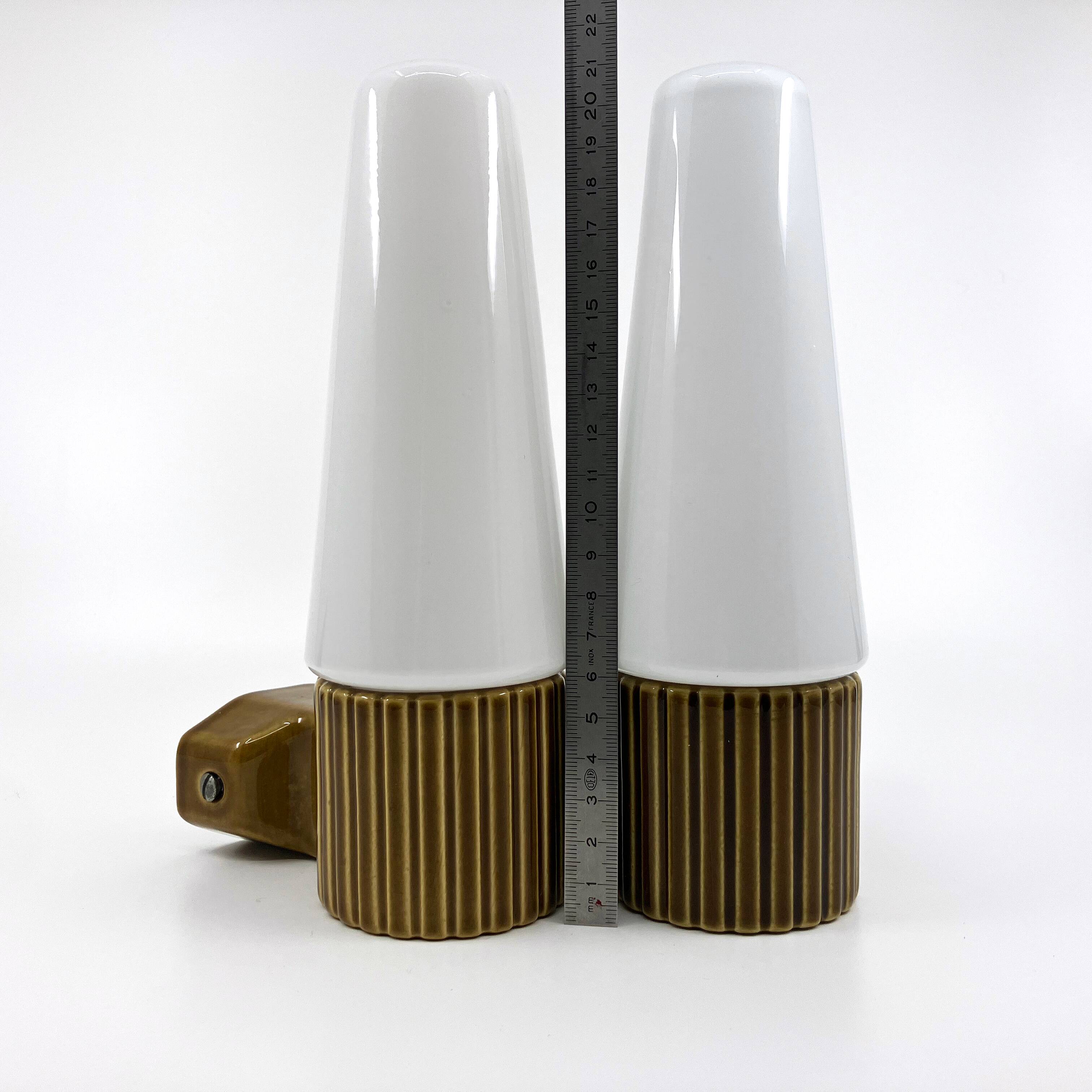 Ifö ceramic/opal glass wall lights • ref 6020 • Hans-Agne Jakobsson