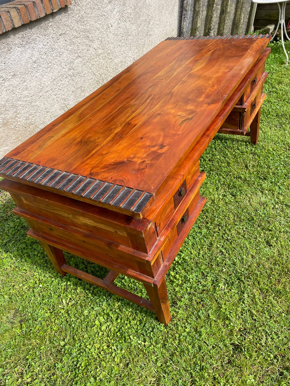 Vintage exotic wood desk 80/90