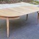 Louis XVI extendable round table in solid raw oak 210cm 19th century