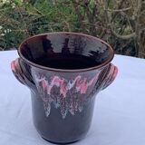 Ice bucket, vintage Vallauris glazed ceramic ice cubes