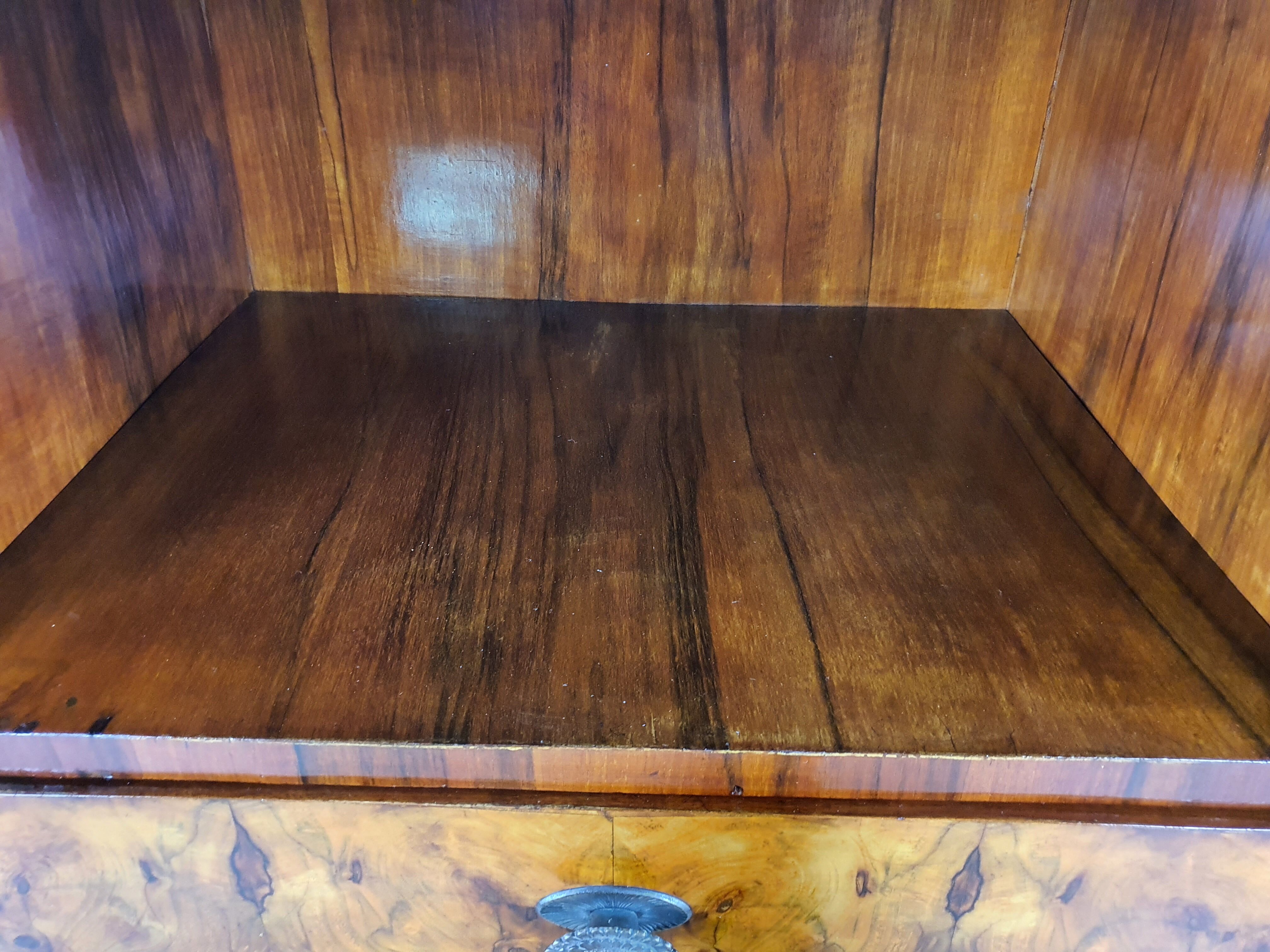 Art deco dining room sideboard in briar with upstand, 1940s