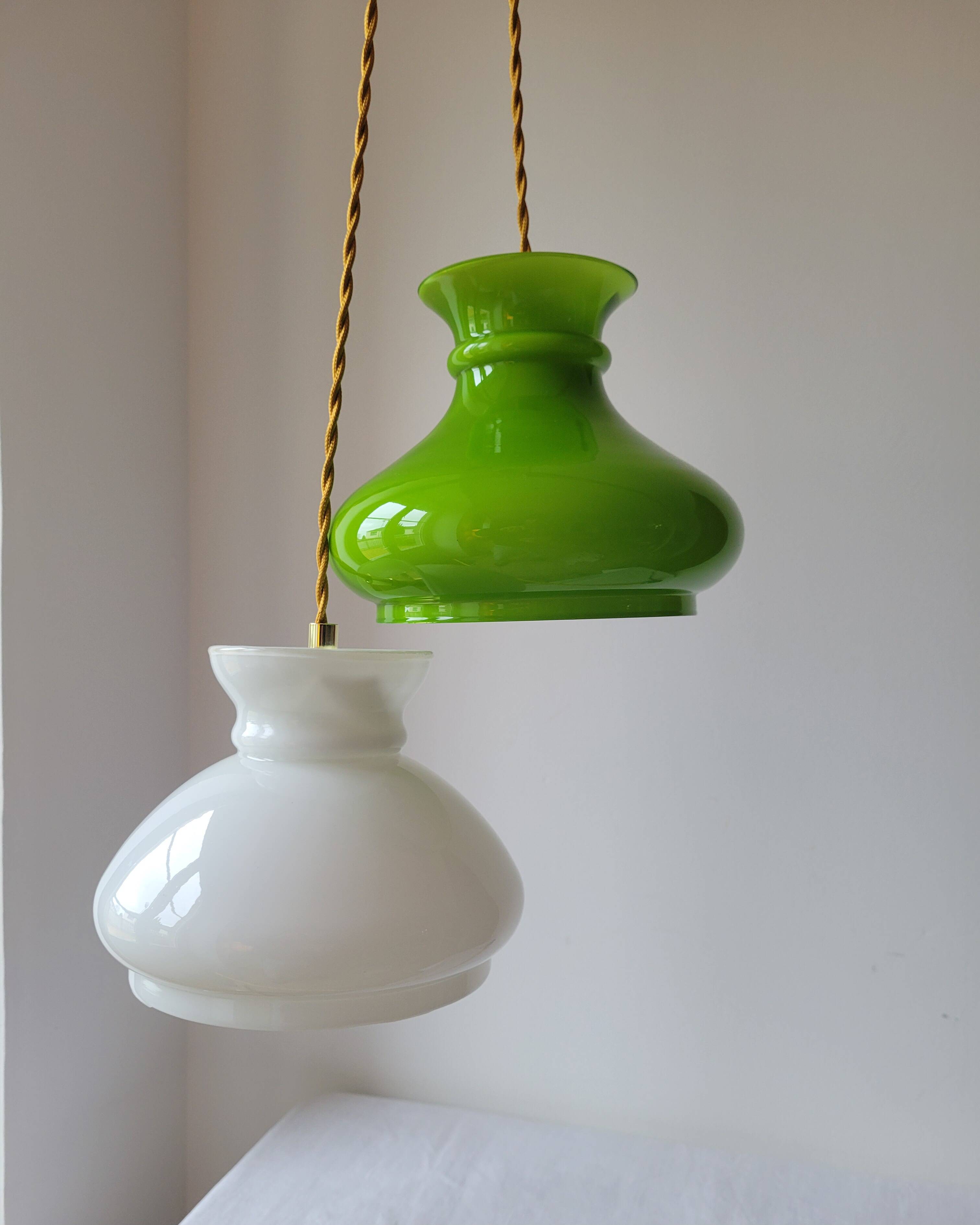 Green opaline pendant light