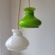Green opaline pendant light