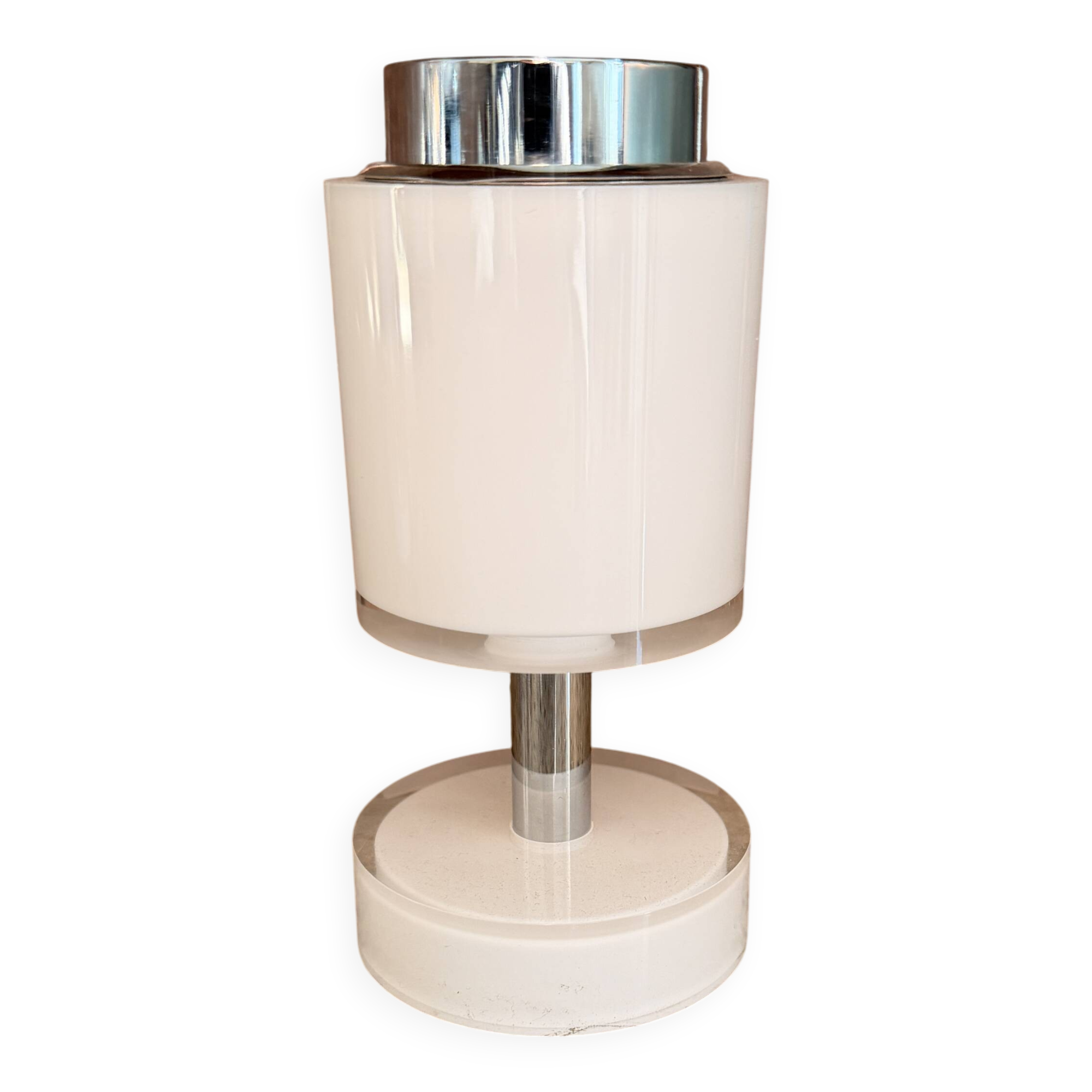 Briquet de table vintage Sarome Japon en plastique blanc