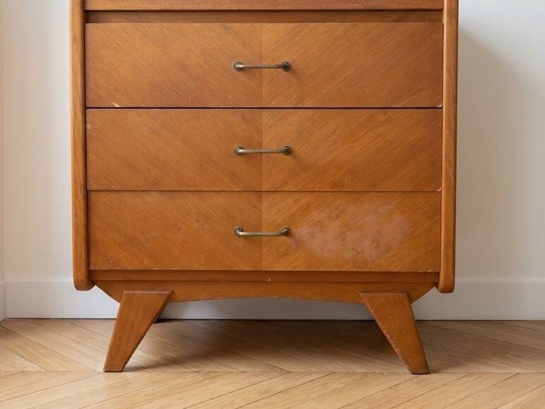 Vintage 1950s wooden display cabinet