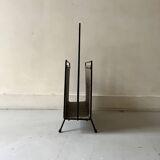 porte revue design 1970 en métal et cuir python