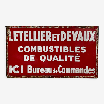 Plaque émaillée "Combustibles de qualité"