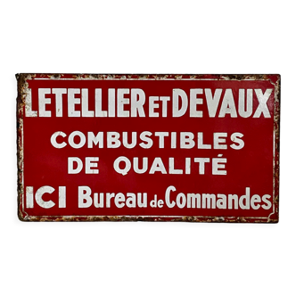 Plaque émaillée "Combustibles de qualité"