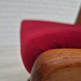 1970s, set of 4 reupholstered Danish chairs, Farsø Møbelfabrik, teak wood, furniture velour.