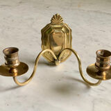 Brass wall candlesticks