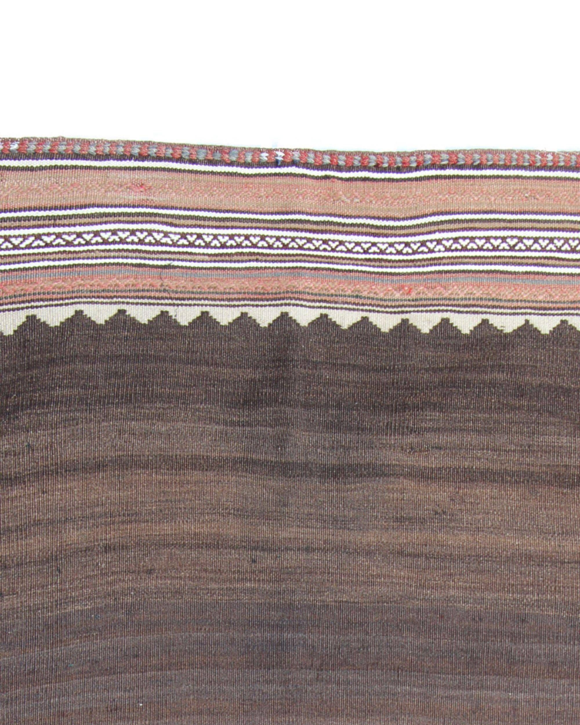 Antique Sofreh Wool Kilim Rug from the 1930s, Undyed, Tribal Flatweave 157x89 cm