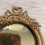 Golden round frame 9cm