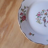 3 small plates vintage flowers and bird Digoin and Sarreguemine