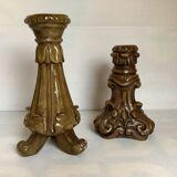 Pair of painted plaster candlesticks