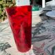Verre haut en verre rouge