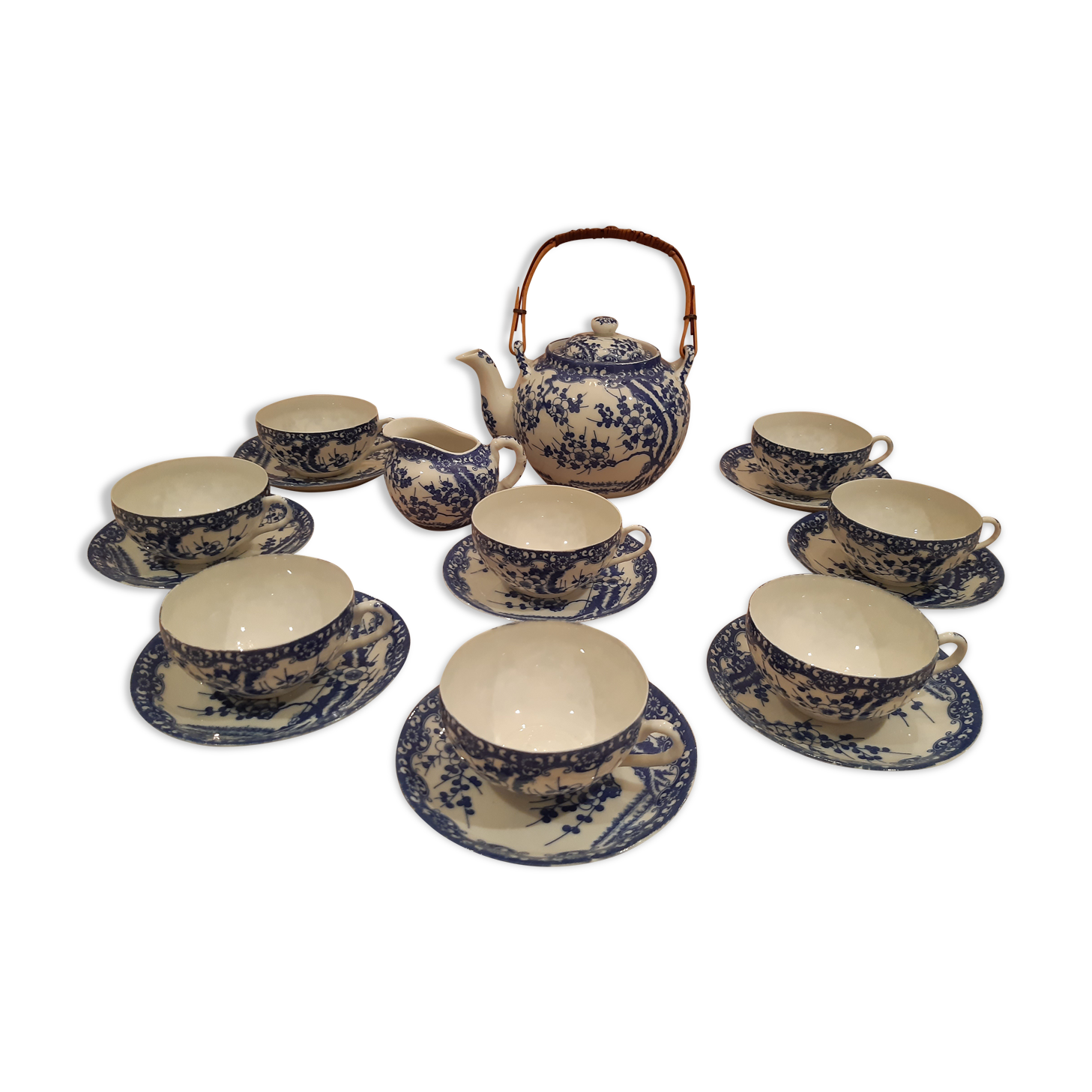 Tea set, 8 cups, fine porcelain from Japan, 40s/50s