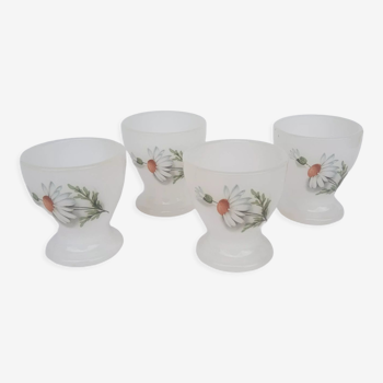 Set of 4 egg cup opaline 60s arcopal France