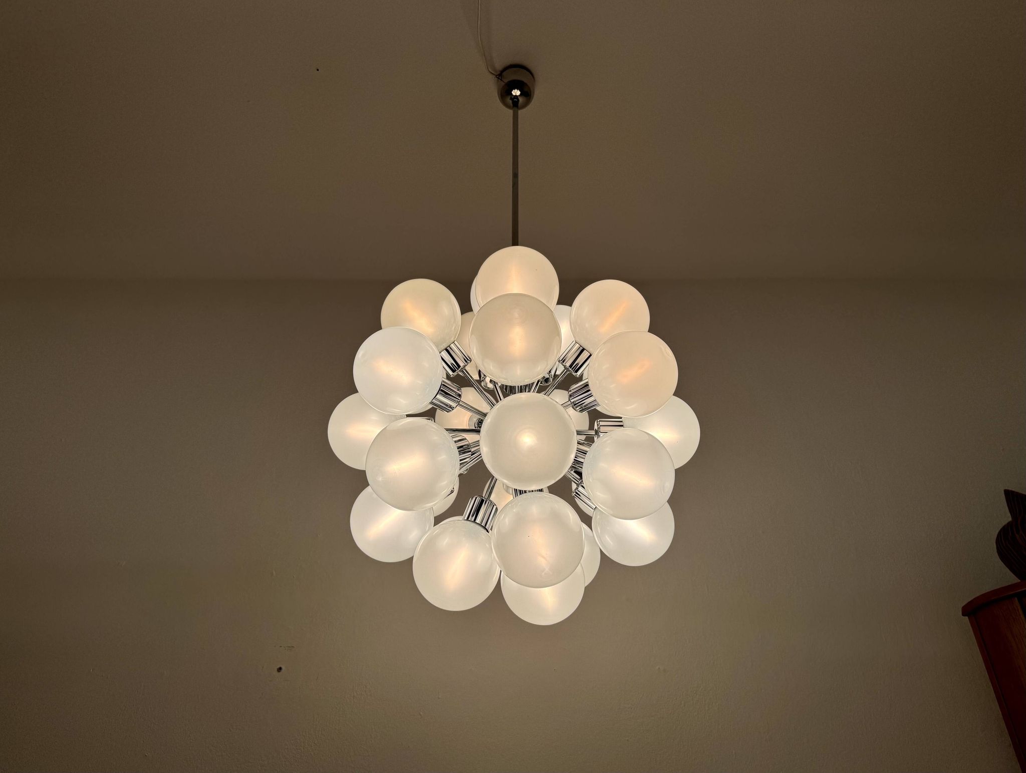 Chromed 1970s Sputnik Chandelier by Motoko Ishii for Staff