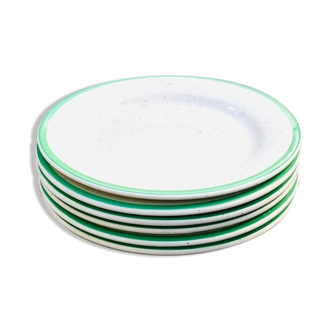 The set of six speckled sandstone plates