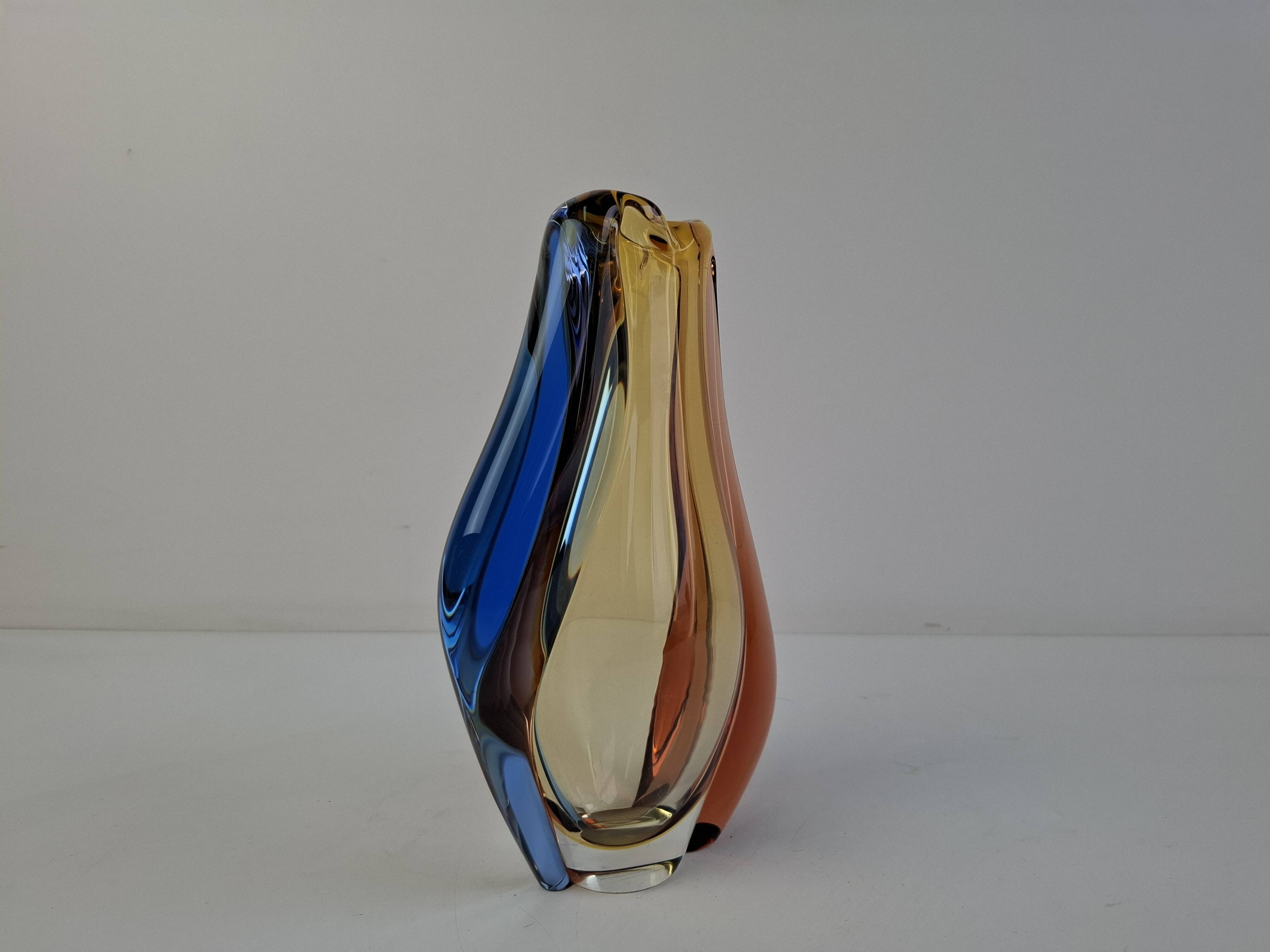 Czech art glass vase by Hana Machovska Mstisov, 1960s