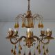 Murano glass and gilded metal drop chandelier, 1950s-1960s