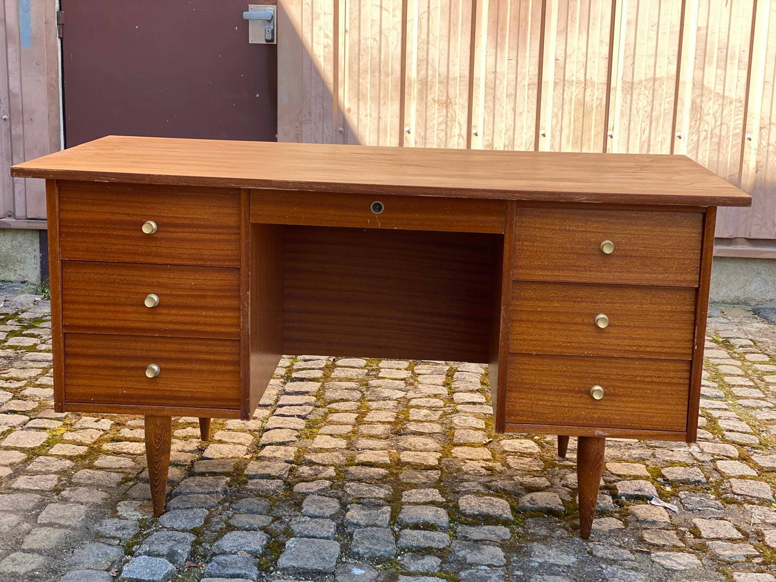 Scandinavian wooden desk from the 50s/60s, 140cm
