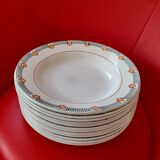Set of 12 hollow plates St Amand. Paramè model.