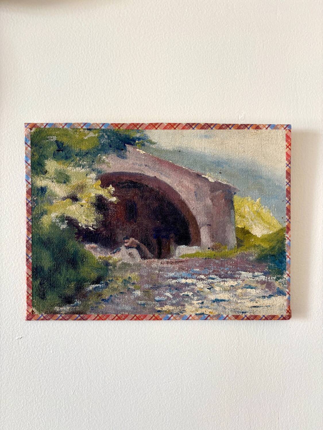 Peinture à l'huile sur toile "Maison et forêt" n°12