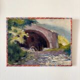 Peinture à l'huile sur toile "Maison et forêt" n°12