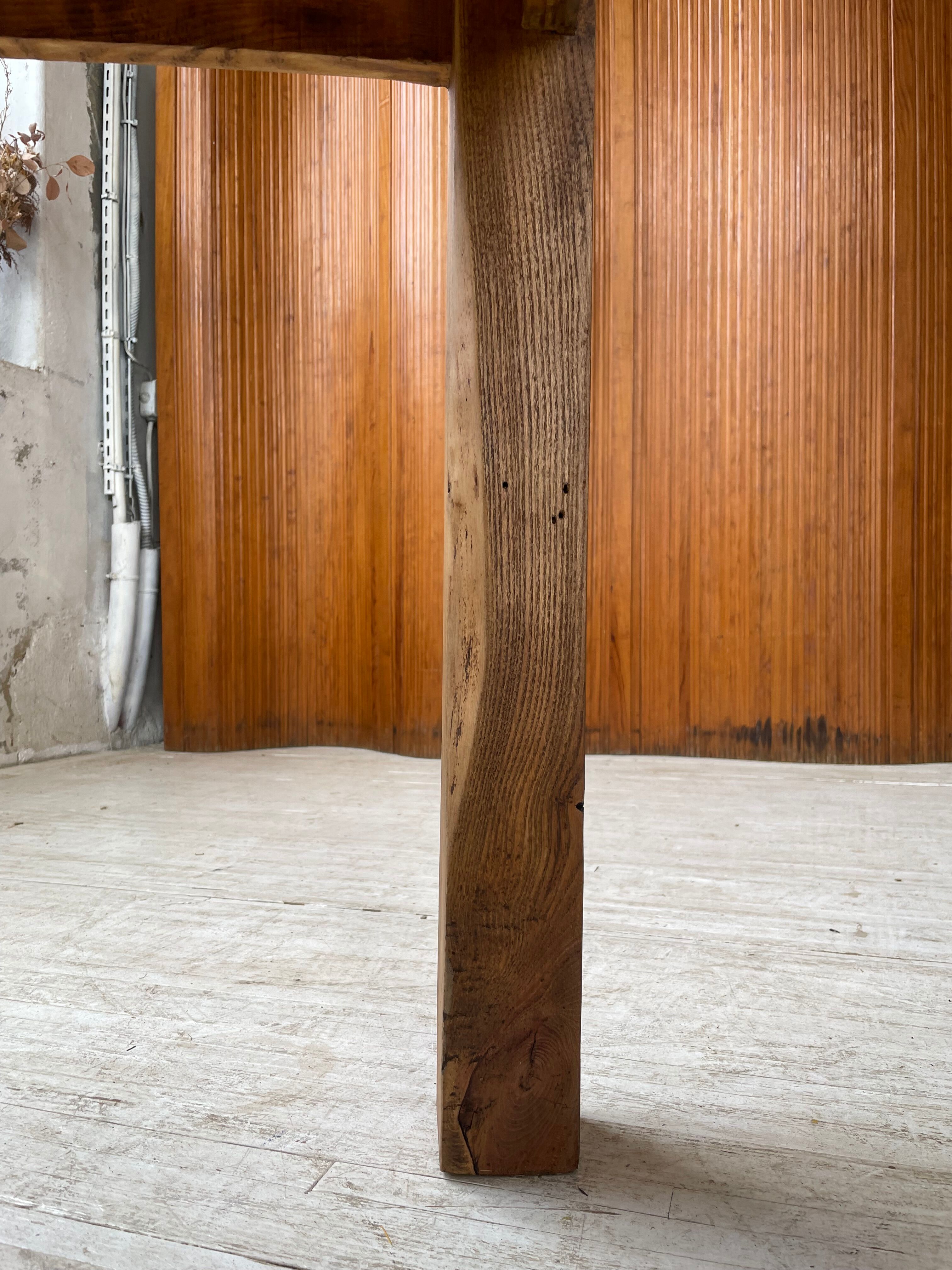 Farmhouse table in elm and pine 2m