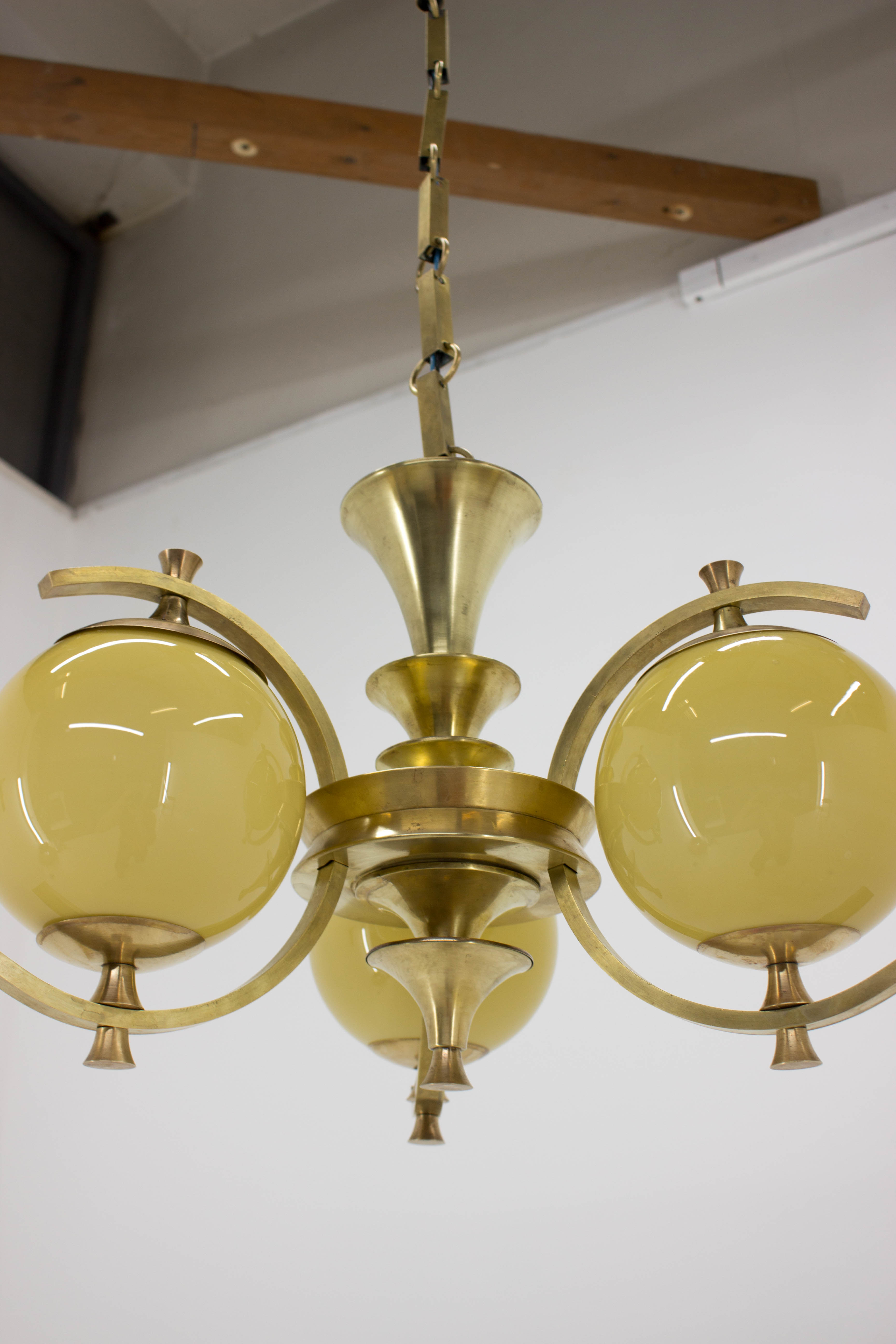 Brass chandelier, 1920s