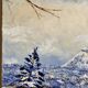 Ancient painting, winter landscape in Auvergne, signed, 20th century