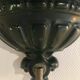Vintage outdoor wall basin in cast iron green paint