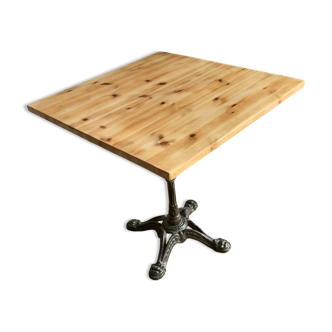Raw wood bistro table