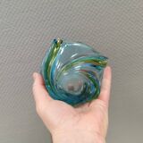 Beautiful ashtray in multicoloured glass. We guess Italy, 1980s.