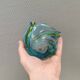 Beautiful ashtray in multicoloured glass. We guess Italy, 1980s.