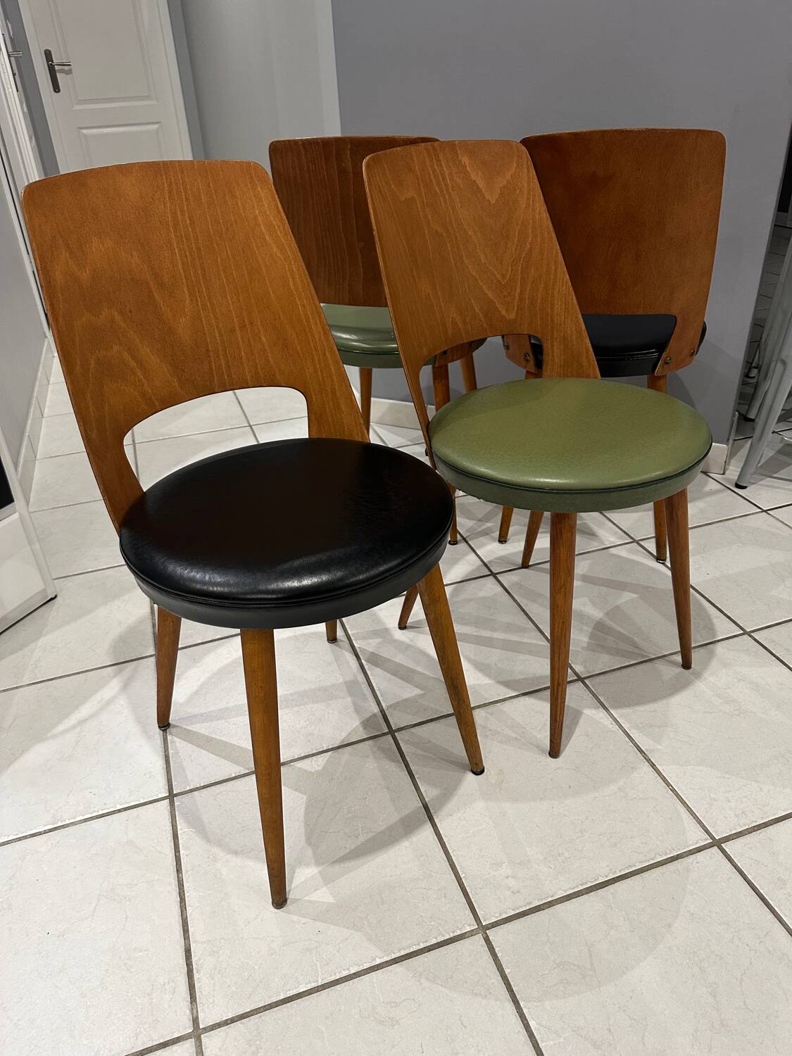 Set of 4 Baumann Mondor Bistro Chairs 1960