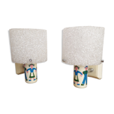 pair children's vintage wall light