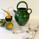 Emerald green glazed terracotta goat jug